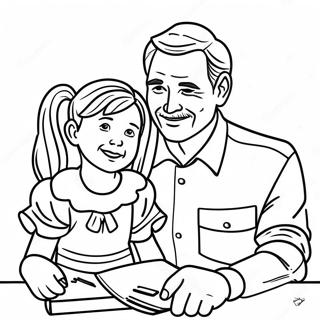 Daddy And Daughter Coloring Page 47574-39563