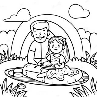 Fun Daddy And Daughter Picnic Coloring Page 47575-39565