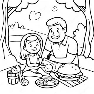 Fun Daddy And Daughter Picnic Coloring Page 47575-39566