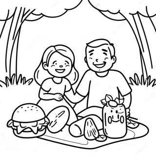 Fun Daddy And Daughter Picnic Coloring Page 47575-39567