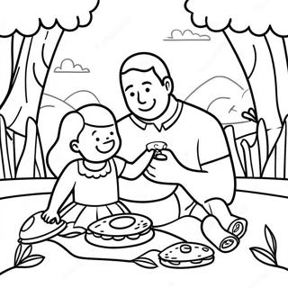 Fun Daddy And Daughter Picnic Coloring Page 47575-39568