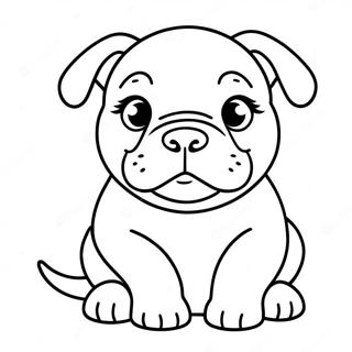 Cute American Bully Puppy Coloring Page 47605-39589