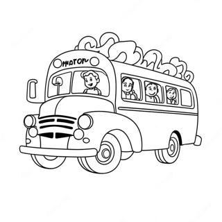 Ms Frizzle Driving The Magic School Bus Coloring Page 4762-3829