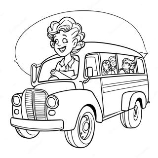 Ms Frizzle Driving The Magic School Bus Coloring Page 4762-3830