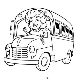 Ms Frizzle Driving The Magic School Bus Coloring Page 4762-3832