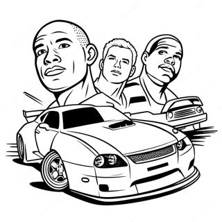 Fast And Furious Race Scene Coloring Page 47655-39634