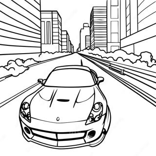 Fast And Furious Race Scene Coloring Page 47655-39635