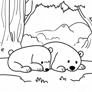 Hibernating Bears Coloring Page 47664-39632