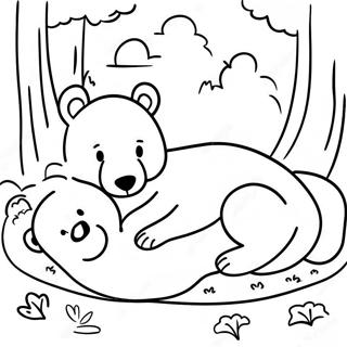 Cozy Hibernating Bears Coloring Page 47665-39641