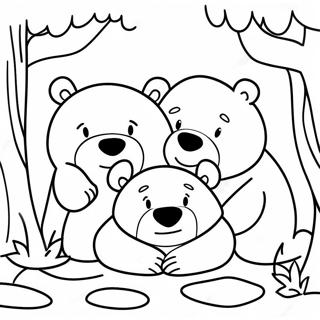 Cozy Hibernating Bears Coloring Page 47665-39642