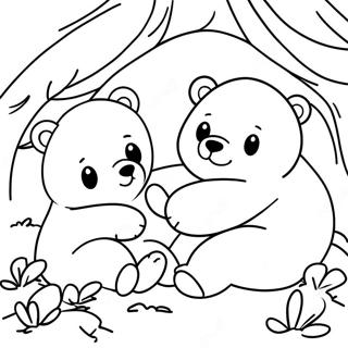 Cozy Hibernating Bears Coloring Page 47665-39643