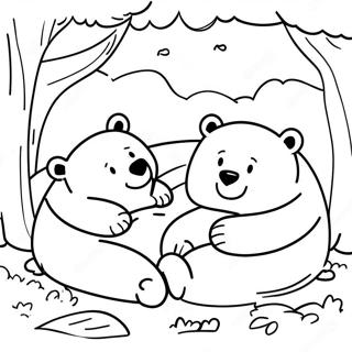 Cozy Hibernating Bears Coloring Page 47665-39644