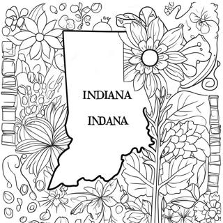 Indiana State Outline Coloring Page 47684-39647