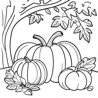 Autumn Harvest Scene Coloring Page 4772-3837