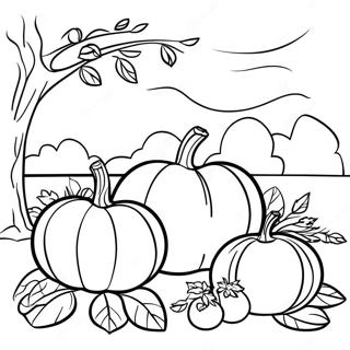 Autumn Harvest Scene Coloring Page 4772-3838