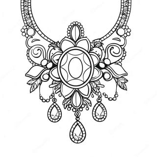 Sparkling Gem Necklace Coloring Page 47735-39698