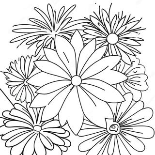 Colorful Fireworks Display Coloring Page 47765-39715