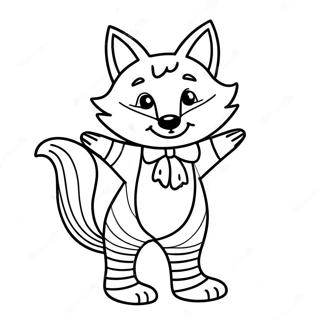 Playful Fox In Colorful Socks Coloring Page 47805-39749