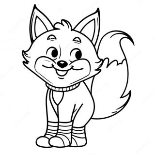 Playful Fox In Colorful Socks Coloring Page 47805-39750