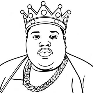 Biggie Smalls With Crown Coloring Page 47825-39763