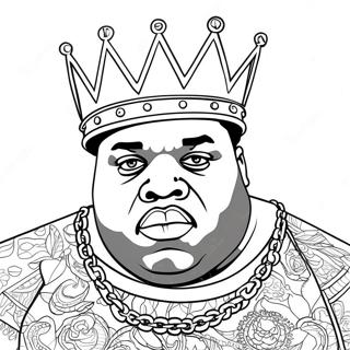 Biggie Smalls With Crown Coloring Page 47825-39764