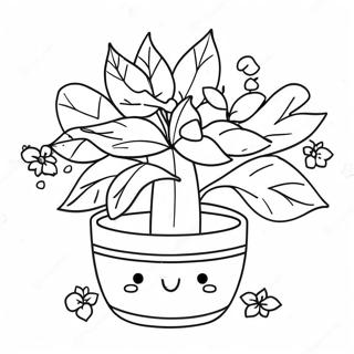 Kawaii Plant Coloring Pages