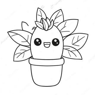 Kawaii Plant Coloring Page 47844-39786