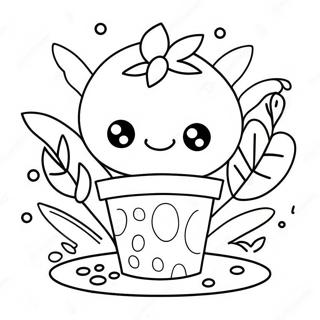 Kawaii Plant Coloring Page 47844-39787