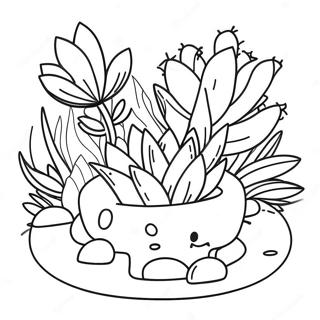 Cute Succulent Garden Coloring Page 47845-39793