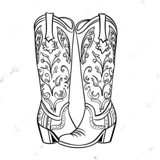 Fancy Cowgirl Boots Coloring Page 47855-39781