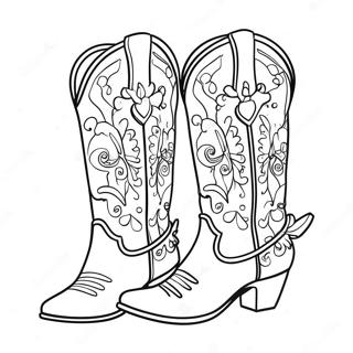 Fancy Cowgirl Boots Coloring Page 47855-39782