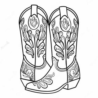 Fancy Cowgirl Boots Coloring Page 47855-39783