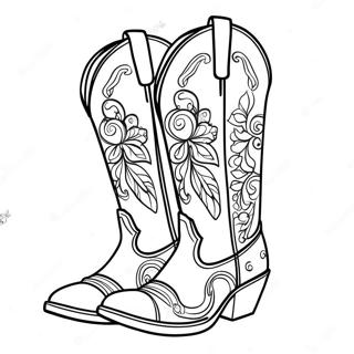 Fancy Cowgirl Boots Coloring Page 47855-39784