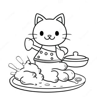 Hello Kitty Cooking Coloring Page 47884-39810