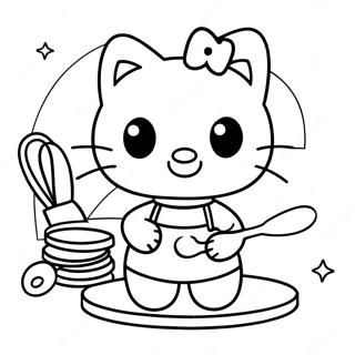 Hello Kitty Cooking Coloring Page 47884-39811