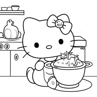 Hello Kitty Cooking Coloring Page 47884-39812