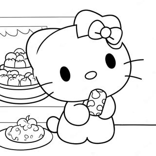 Hello Kitty Baking Delicious Treats Coloring Page 47885-39813