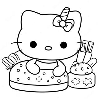 Hello Kitty Baking Delicious Treats Coloring Page 47885-39814