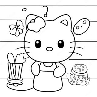 Hello Kitty Baking Delicious Treats Coloring Page 47885-39816