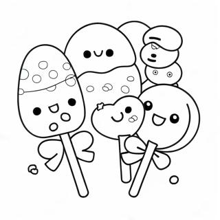 Kawaii Cute Candy Coloring Pages