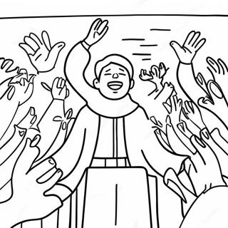 Joyful Worship Scene Coloring Page 47915-39838