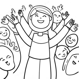 Joyful Worship Scene Coloring Page 47915-39839