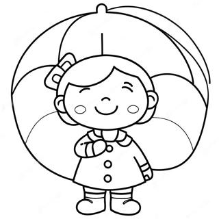 Annie With A Colorful Umbrella Coloring Page 47925-39850