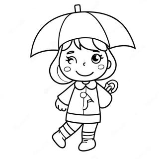 Annie With A Colorful Umbrella Coloring Page 47925-39851