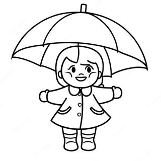 Annie With A Colorful Umbrella Coloring Page 47925-39852