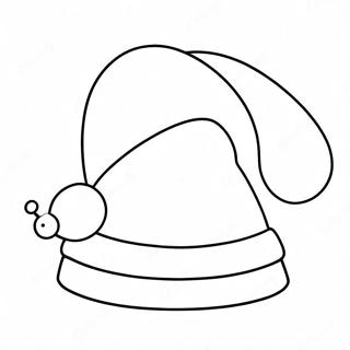 Cute Santa Hat With Bells Coloring Page 47965-39877