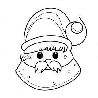 Cute Santa Hat With Bells Coloring Page 47965-39880