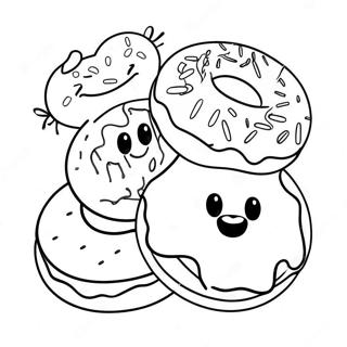 Colorful Donuts With Dad Coloring Page 47975-39889