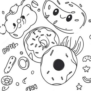 Colorful Donuts With Dad Coloring Page 47975-39890