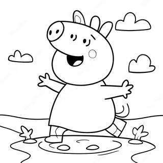 Peppa Pig Muddy Puddles Coloring Page 47984-39888